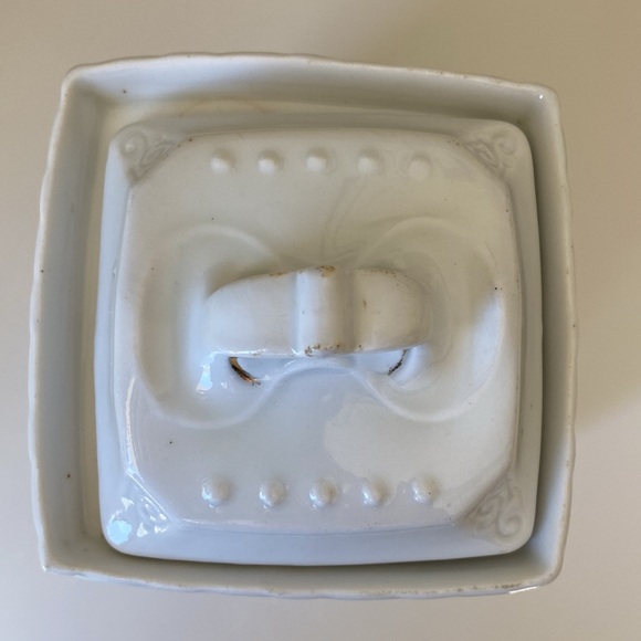 Vintage Antique German White Porcelain Coffee Canister Jar Gold Gilt Blu Grn Blk - Picture 6 of 13